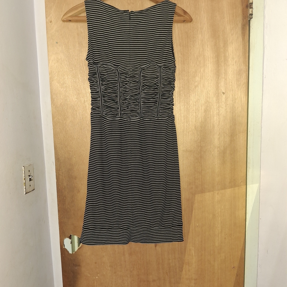 Marc New York Black and White Striped Midi Dress